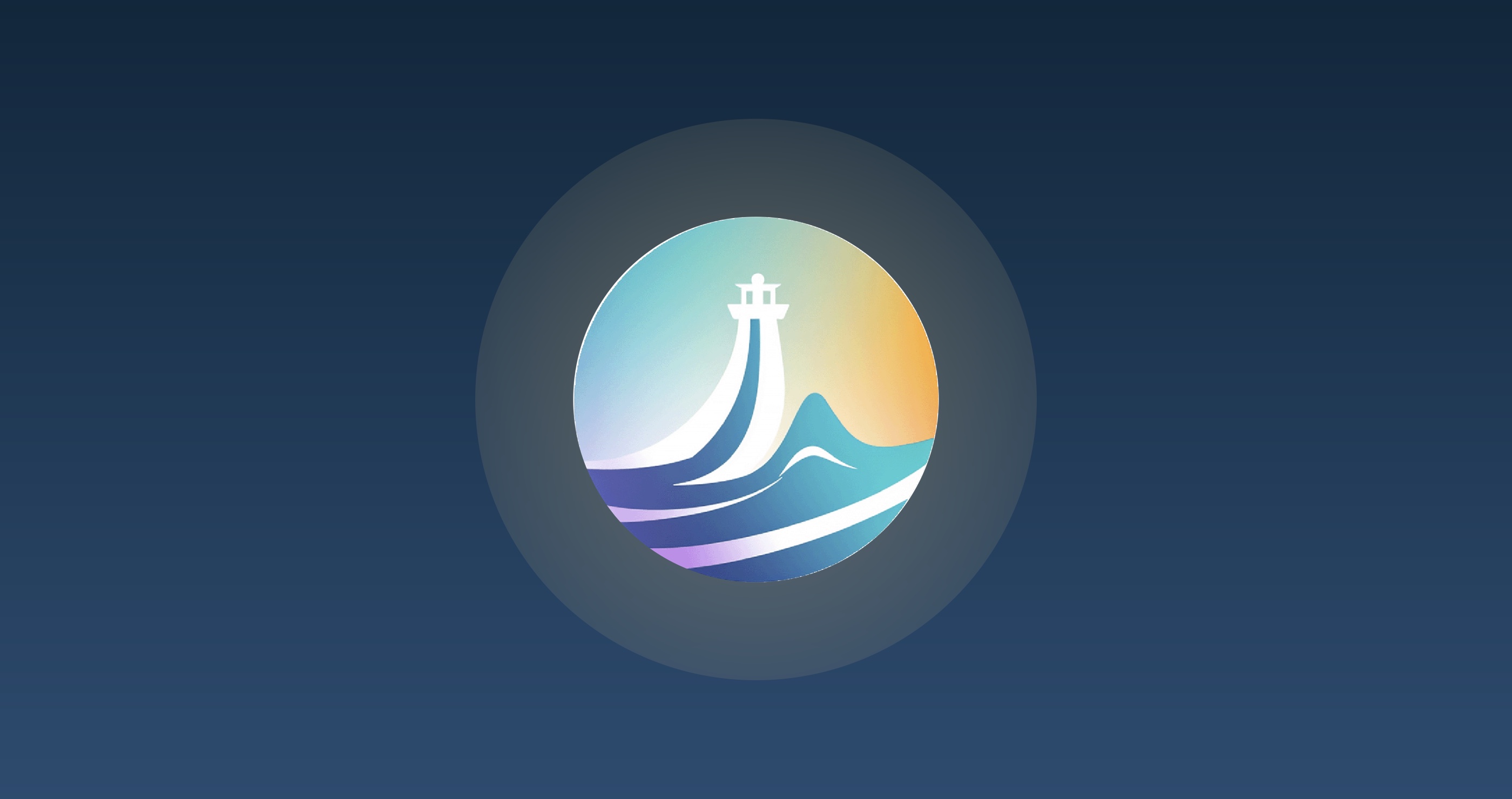 The My Lighthouse badge glowing against a deep sea night