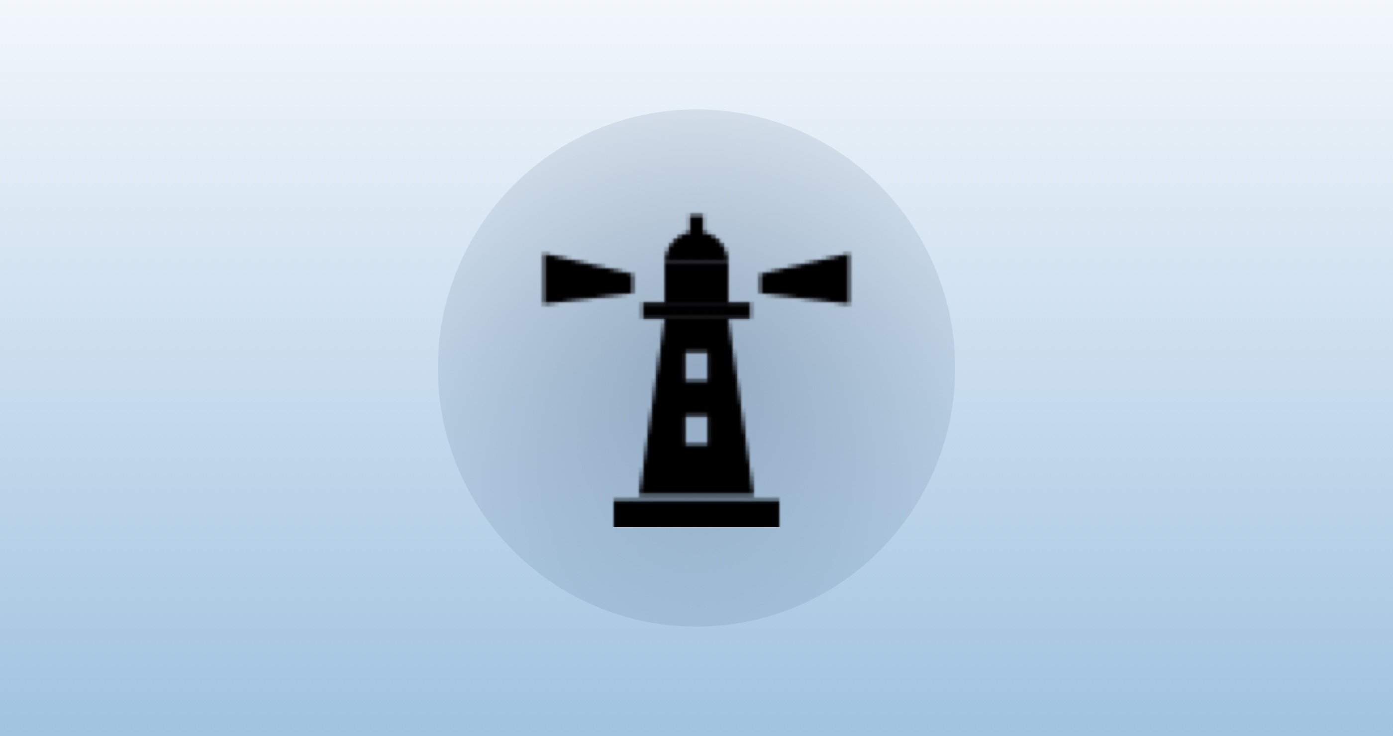 A lighthouse lantern in a fresh morning sky