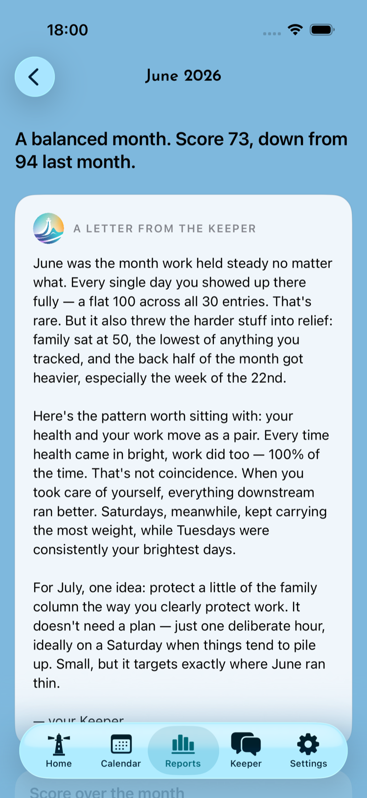 A monthly letter from the Keeper